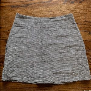 Reformation Checked Linen Mini Skirt